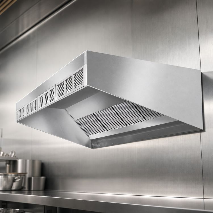 Product image #4 for SpecAir HESFA96-144 Wall Type Front Discharge Make-Up Air Exhaust Hood