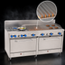 Thumbnail image #4 for Comstock-Castle 72-Inch Commercial Gas Char-Broiler Range with 2 Extra-Wide 31-Inch Ovens