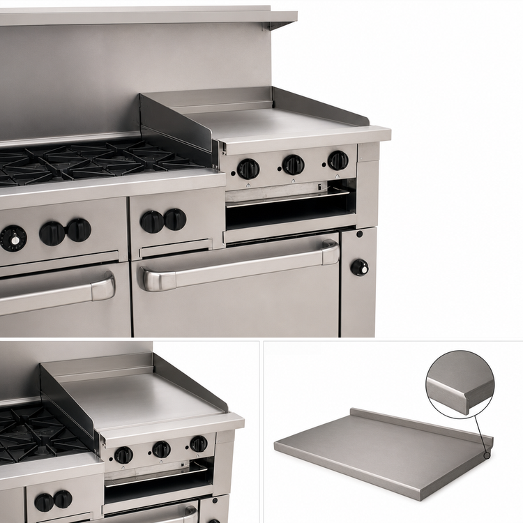 Product image #5 for Vulcan Endurance 60-Inch Gas Restaurant Range with 6 Open Burners, 24-Inch Thermostatic Griddle, Standard Oven, and Convection Oven