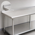 Thumbnail image #4 for Eagle Group Budget Series 108 x 30 Inch Stainless Steel Underbar Work Table with Rear Up-Turn and Undershelf
