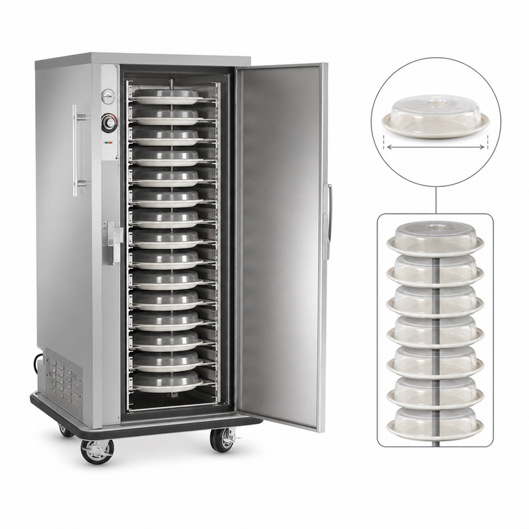 Product image #4 for FWE A-Series A-60 Single-Door Heated Banquet Cart, 60 Covered 11-Inch Plates