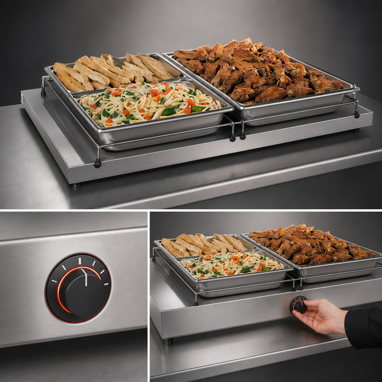 Product image #4 for Hatco Glo-Ray Freestanding Heated Shelf, 66-Inch W x 25-1/2-Inch D, Stainless Steel Top