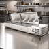 Thumbnail image #4 for Omcan Refrigerated Countertop Topping Rail with Stainless Steel Cover, 78 Inch, 9-Pan Capacity for 1/3 Size Pans