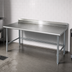 Thumbnail image #4 for Eagle Deluxe Series 144-Inch x 36-Inch Stainless Steel Work Table with 4-1/2-Inch Backsplash and Galvanized Tubular Base