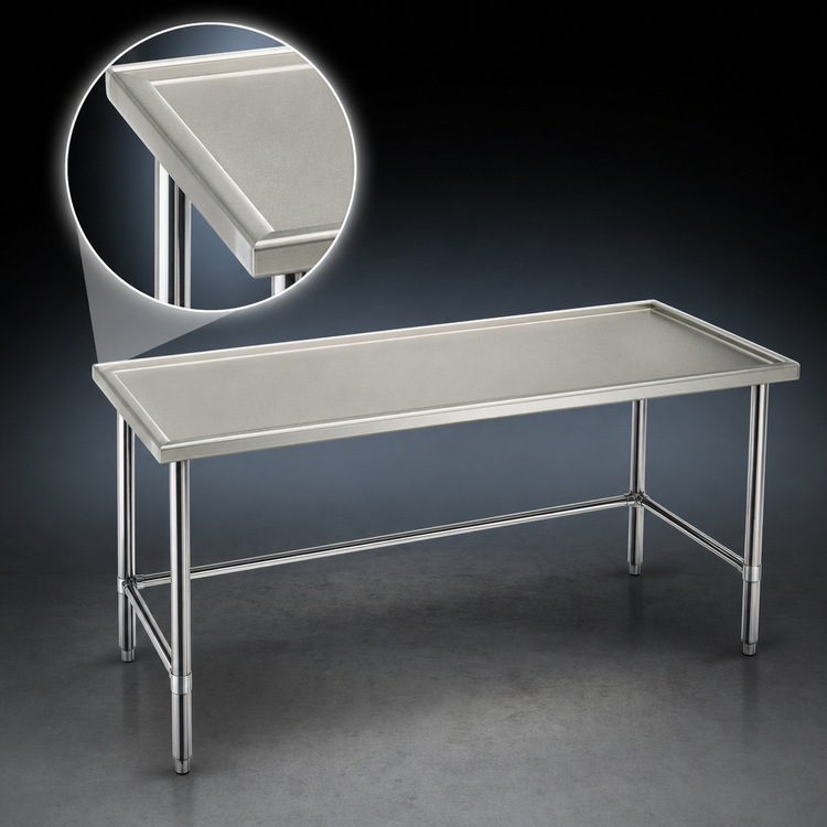 Product image #4 for Eagle Spec-Master Marine Series 144-Inch x 24-Inch 14-Gauge Stainless Steel Work Table with Marine Edge