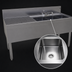 Thumbnail image #4 for Glastender Three-Compartment Underbar Sink Unit with Left Drainboard and Deck-Mount Faucet, 60 Inch Wide x 24 Inch Deep