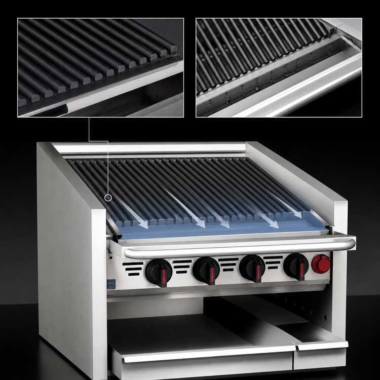 Product image #4 for Magikitch'n CM-SMB-636 36-Inch Countertop Gas Coal Charbroiler