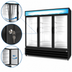 Thumbnail image #4 for Kelvinator Commercial 81-Inch Three-Section Glass Door Reach-In Freezer Merchandiser, 72 Cu. Ft., Bottom-Mount Self-Contained, Black