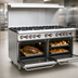 Thumbnail image #4 for Omcan USA CE-CN-1524-L 60-Inch Propane Commercial Gas Range with 10 Open Burners and 2 Standard Ovens