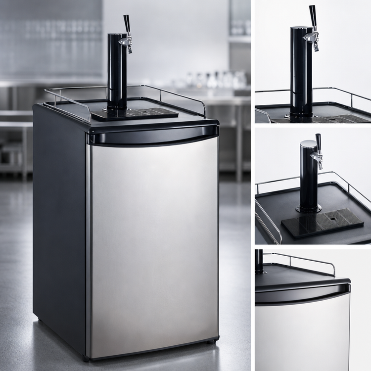 Product image #4 for Omcan 152L Freestanding Draft Beer Cooler with Single Tower and 1 Faucet, 40.2 Gallon Capacity
