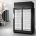 Thumbnail image #4 for True 2-Section Medium Temp Self-Contained Glass Door Merchandiser Refrigerator, Black Exterior/White Interior