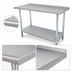 Thumbnail image #4 for Advance Tabco 144-Inch x 30-Inch Stainless Steel Work Table with Adjustable Undershelf and 1-1/2-Inch Rear Upturn