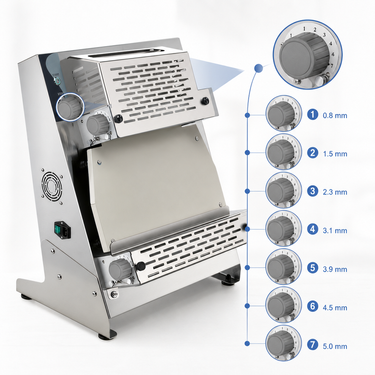 Product image #5 for Eurodib Countertop Dough Sheeter / Roller with Top and Bottom Parallel Rollers