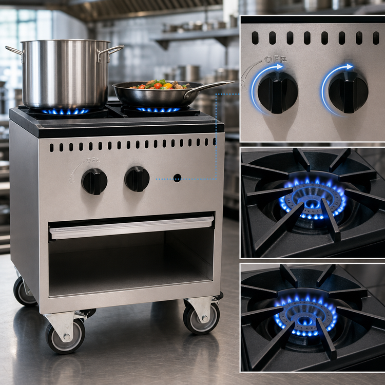 Product image #4 for BakeMax Single Burner Stock Pot Range with 3-Ring Burner