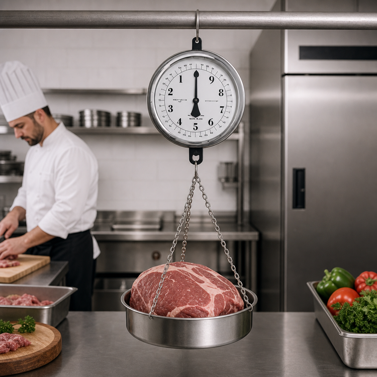 Product image #4 for Hobart Weigh/Wrap PR309-3 Hanging Dial Scale with Removable Stainless Steel Pan, 30 lb x 1 oz