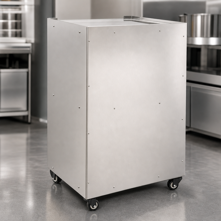 Product image #4 for Benchmark Stainless Steel Pedestal Base with Shelf and Casters for Silver Screen 8 oz Popcorn Machines