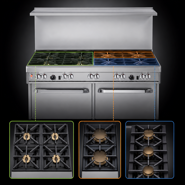 Product image #4 for Southbend Ultimate 60-Inch Gas Restaurant Range with 9 Open Burners and 2 Cabinets