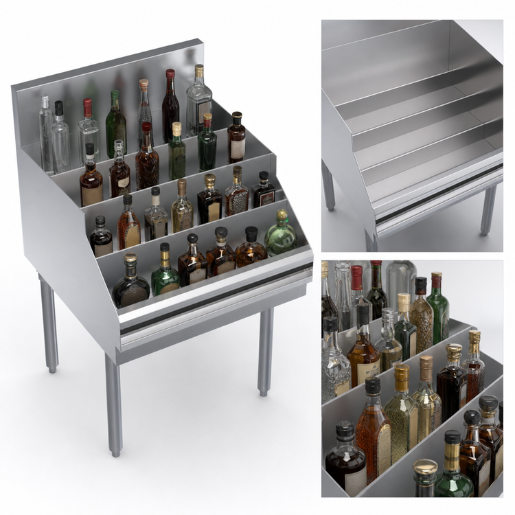 Product image #4 for Krowne Royal Series Freestanding Underbar Liquor Bottle Display Unit, 24-Bottle Capacity