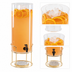 Thumbnail image #4 for Mid-Century 3 Gallon Round Beverage Dispenser with Infusion Chamber, Drip Tray, and Brass Wire Base