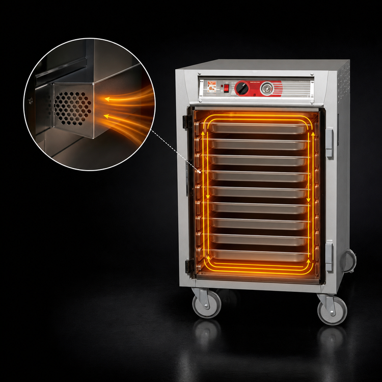 Product image #4 for Metro C5 6 Series Half-Height Mobile Heated Holding Cabinet, Solid Doors, 17-Pan Capacity, 120V