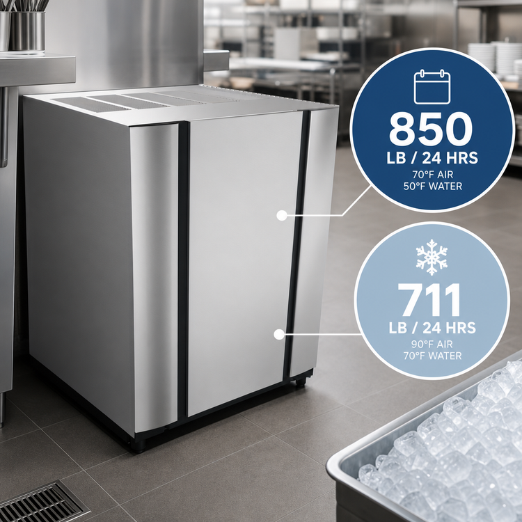 Product image #5 for Ice-O-Matic Elevation Series Modular Half-Size Cube Ice Maker, Air-Cooled, Self-Contained, 850 lb/Day