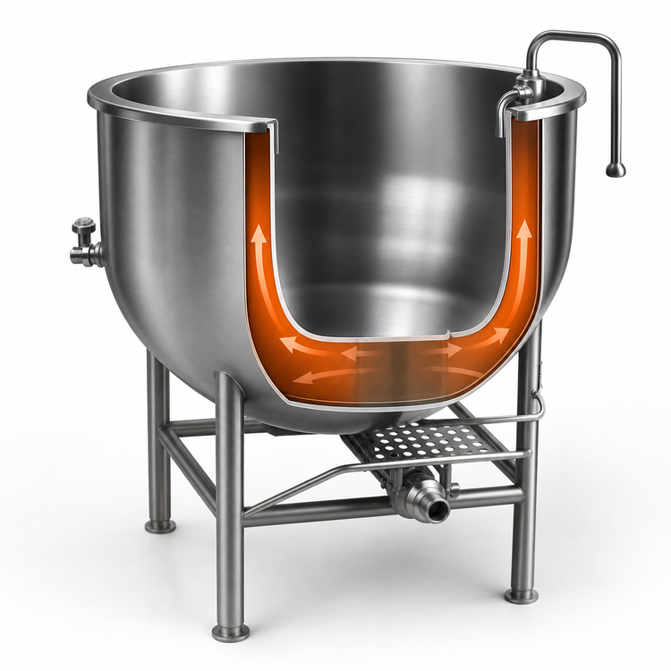 Product image #4 for Legion LT-10 10-Gallon Stationary Direct Steam Kettle with 2/3 Jacket