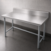 Thumbnail image #4 for Advance Tabco 84 Inch x 24 Inch 16-Gauge 430 Stainless Steel Work Table with 5 Inch Backsplash and Galvanized Open Base