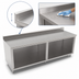 Thumbnail image #4 for John Boos Stainless Steel Work Table with Open Front Cabinet Base, 144 x 36 Inches, 5-Inch Backsplash