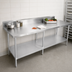 Thumbnail image #4 for Sapphire 84-Inch Stainless Steel Worktable with 5-Inch Backsplash and Undershelf