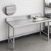 Thumbnail image #4 for Advance Tabco 144-Inch x 24-Inch Stainless Steel Work Table with 5-Inch Backsplash and Open Base