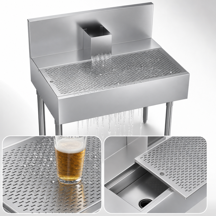 Product image #4 for Krowne Royal Series 36-Inch W x 24-Inch D Underbar Beer Drainer with Removable Perforated Insert