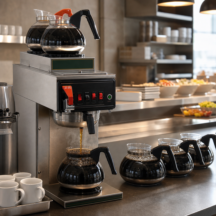 Product image #4 for BUNN CWTF15-3 Automatic Fill Commercial Drip Coffee Brewer with 3 Warmers and Hot Water Faucet