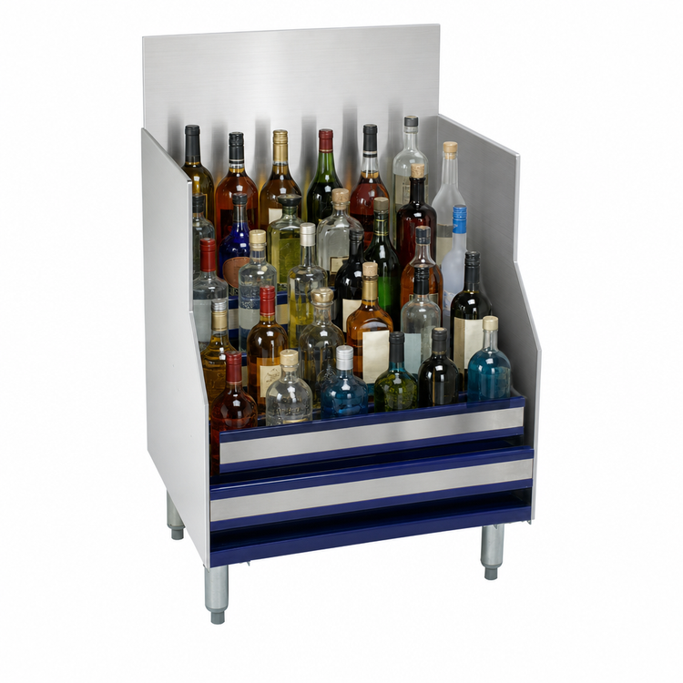 Product image #4 for Advance Tabco Prestige Supreme 24-Inch Freestanding 5-Step Liquor Bottle Display Unit