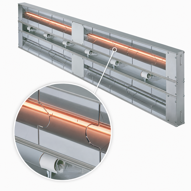 Product image #4 for Hatco Glo-Ray 66-Inch Lighted Infrared Strip Heater with Single Heater Rod