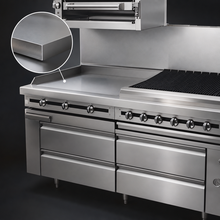 Product image #4 for Titan JMRH-48G 48 Inch Modular Heavy-Duty Gas Griddle Top Range with Manual Controls