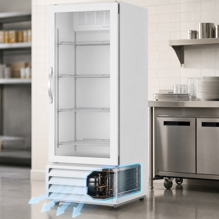 Product image #4 for Beverage-Air MarketMax IQ One-Section Reach-In Glass Door Freezer Merchandiser with Electronic Smart Lock, White, 11.9 Cu. Ft.