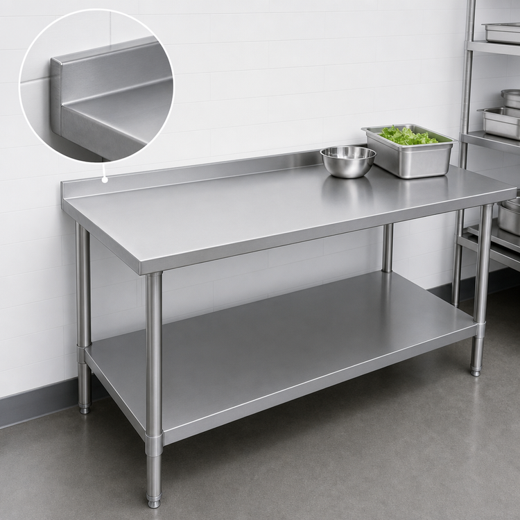 Product image #4 for John Boos Stallion 108-Inch x 24-Inch Stainless Steel Work Table with 1-1/2-Inch Rear Up-Turn