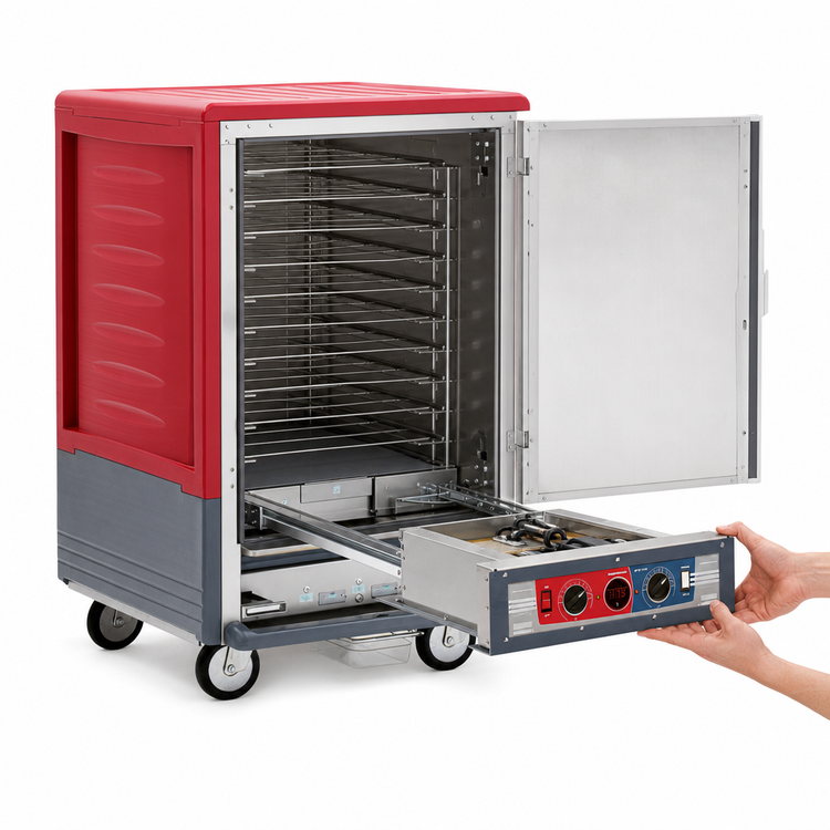 Product image #4 for Metro C5 3 Series Half-Height Combination Heated Holding and Proofing Cabinet with Fixed Wire Slides and Solid Door