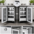 Thumbnail image #4 for Hoshizaki HR15A-G One-Section Undercounter Reach-In Refrigerator, Glass Door, 2.54 Cu. Ft., Stainless Steel, Rear-Mounted Self-Contained