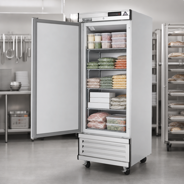 Product image #4 for Everest Refrigeration EBF1 One-Section Reach-In Freezer, 21 Cu. Ft., Bottom-Mounted Self-Contained Refrigeration, Solid Door