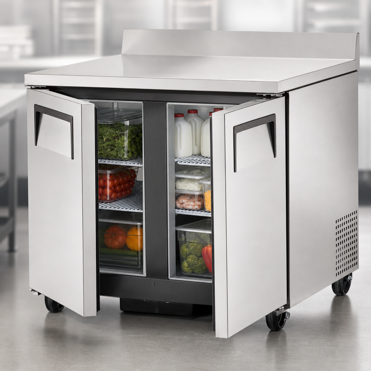 Product image #4 for True TWT-36-HC Two-Section 36-Inch Worktop Refrigerator with Rear-Mounted Self-Contained Refrigeration