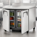 Thumbnail image #4 for True Mfg. - General Foodservice TWT-36-HC 36-Inch Two-Section Stainless Steel Worktop Refrigerator, 2 Doors, Rear-Mounted Self-Contained