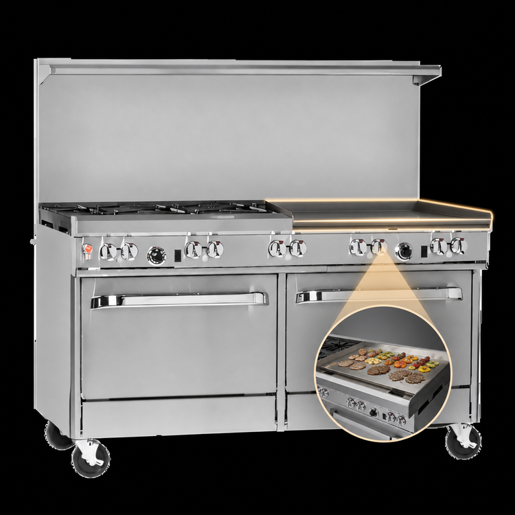 Product image #4 for Southbend Ultimate 60-Inch Commercial Gas Range with 4 Open Burners, 36-Inch Griddle, Standard Oven and Convection Oven