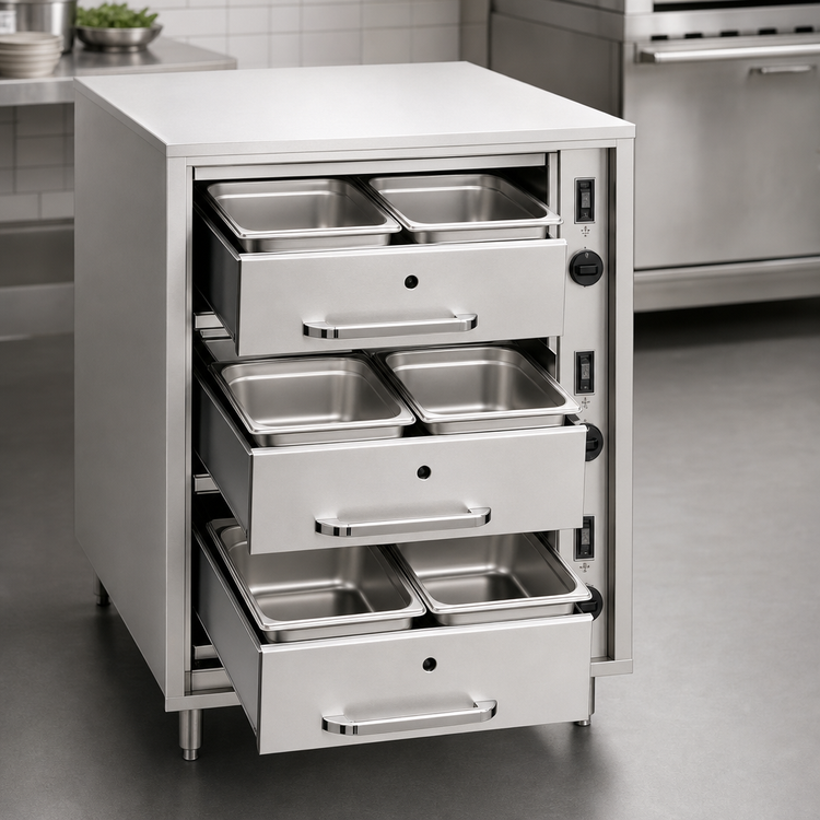 Product image #4 for Eagle Group RedHots DWW-3-120 Freestanding 3-Drawer Full-Size Heated Warming Drawer