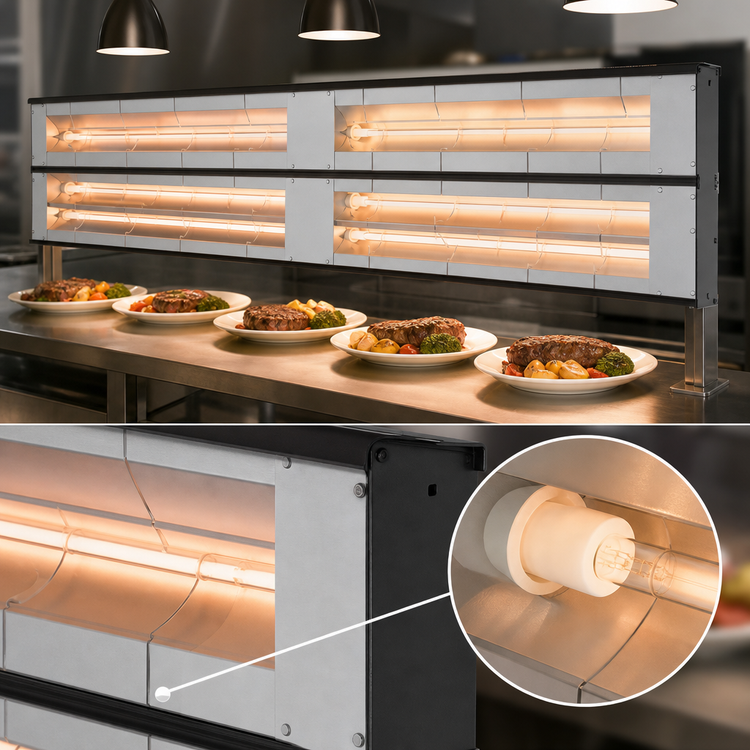 Product image #4 for Hatco Glo-Ray 54-Inch Lighted Dual Infrared Strip Heater, Aluminum Housing