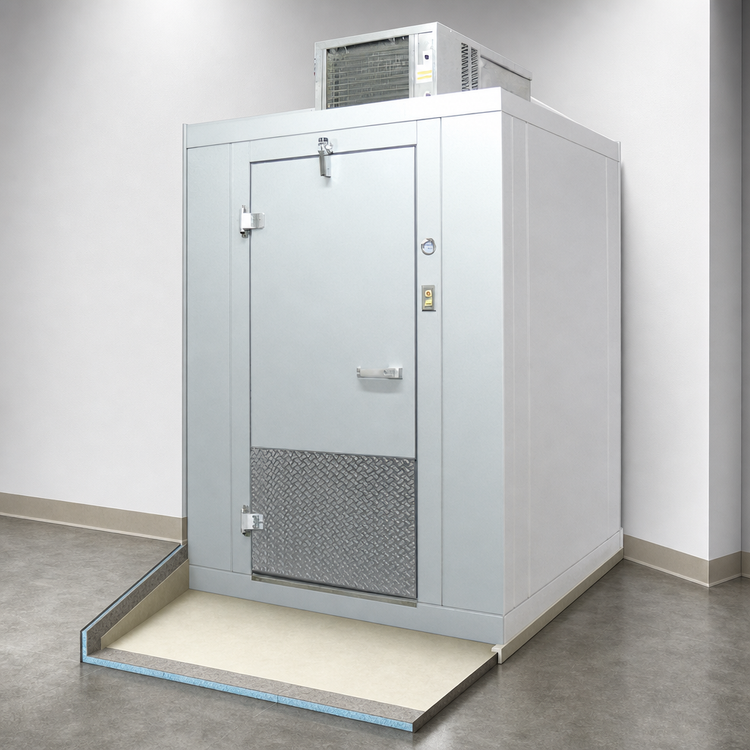 Product image #4 for Arctic Industries 8' x 8' Indoor Floorless Walk-In Cooler with Remote Pre-Assembled Refrigeration
