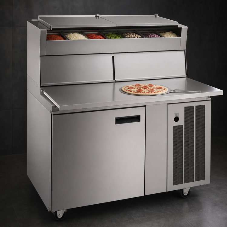 Product image #5 for Delfield LiquiTec 48-Inch Single-Section Refrigerated Pizza Prep Table with Raised Rails, 1 Door