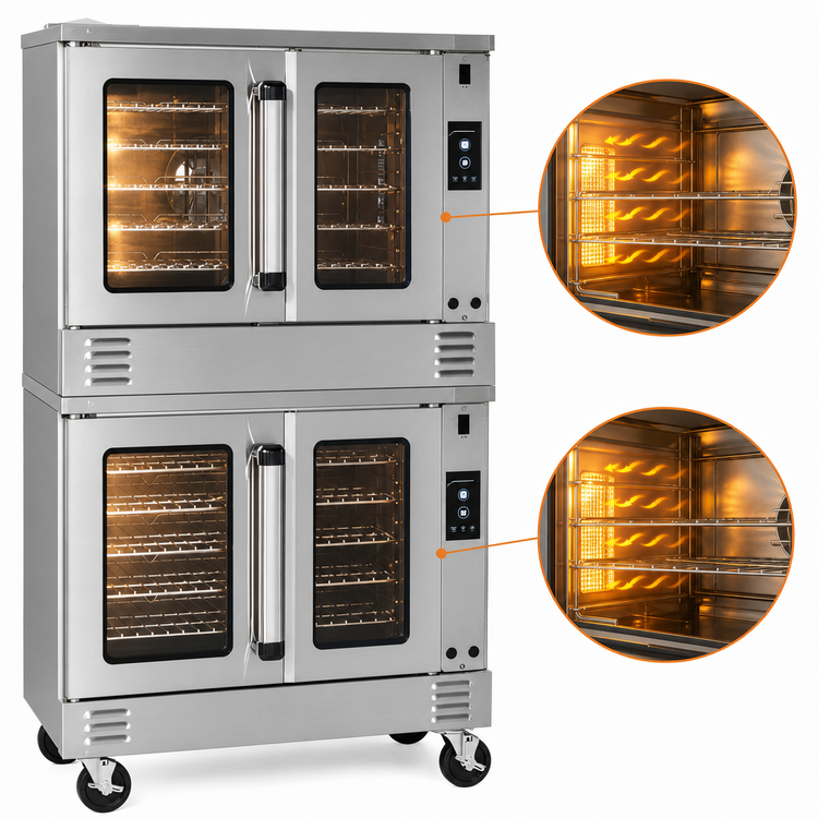 Product image #4 for Southbend Platinum Series Double-Deck Gas Convection Oven, Bakery Depth, Touchscreen Controls, Dependent Doors, 90,000 BTU Per Deck