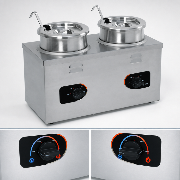 Product image #4 for Nemco 6120A Twin Well 4-Quart Countertop Wet Food Warmer