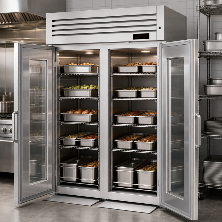 Product image #4 for Turbo Air PRO Series Roll-Thru Two-Section Heated Holding Cabinet with Glass-Window Doors